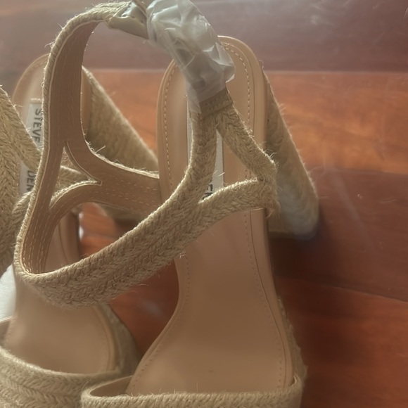 Steve Madden NEW Raffia platform sandals tan size 8 - Picture 3 of 6